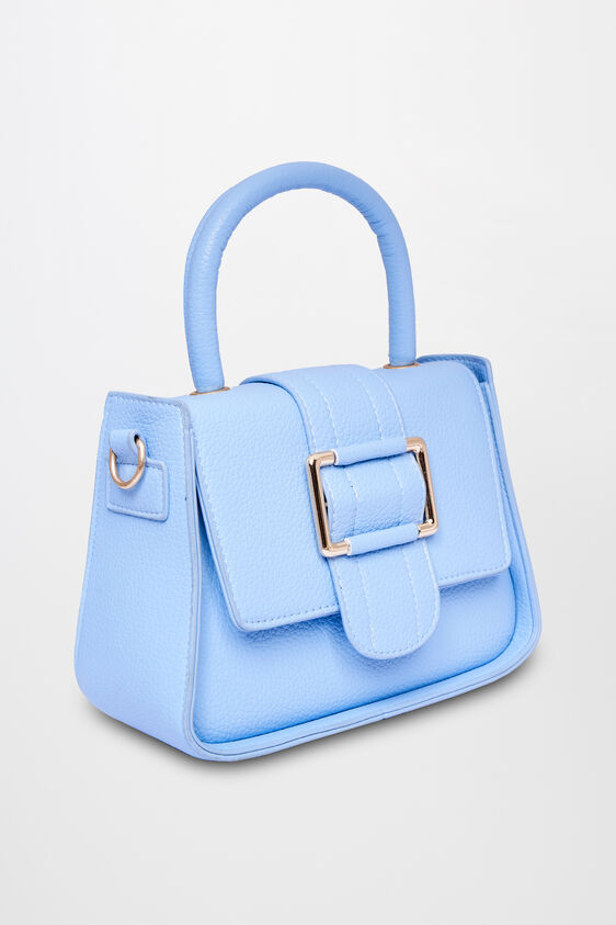 Powder Blue Regular Textured Sling Bag, , image 2